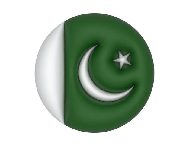 Vetor 3d circular da bandeira do paquistão