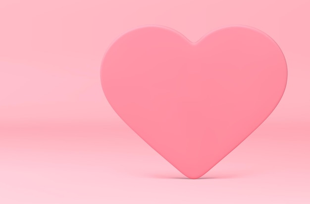 3d coração rosa romântico suporte de parede valentines celebração de férias símbolo de amor vetor realista