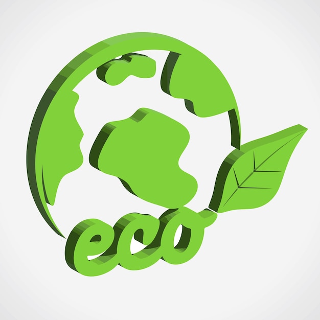 3d eco vector logo eco heatlh