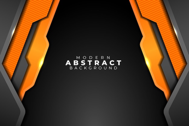 3d fundo abstrato moderno com fundo futurista de cor metálica e laranja
