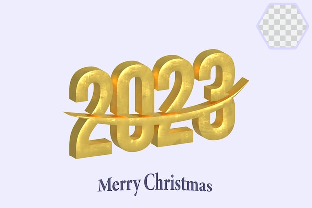 Vetor 3d gold 2023 texto de ano novo