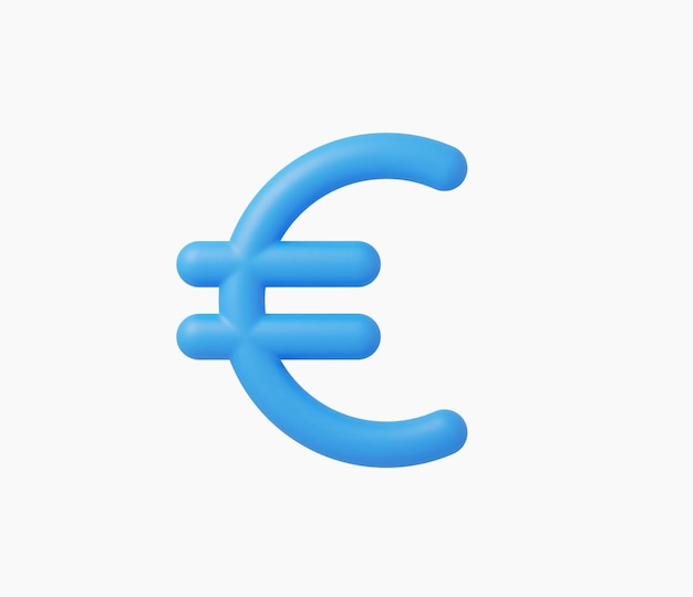 Vetor 3d ilustração realista do vetor do ícone do dinheiro do euro