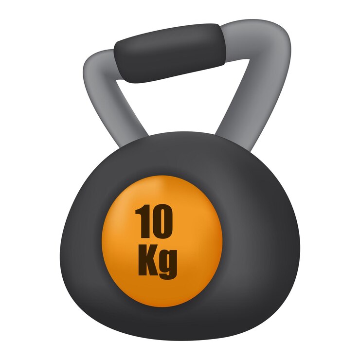 Vetor 3d kettlebell em fundo branco