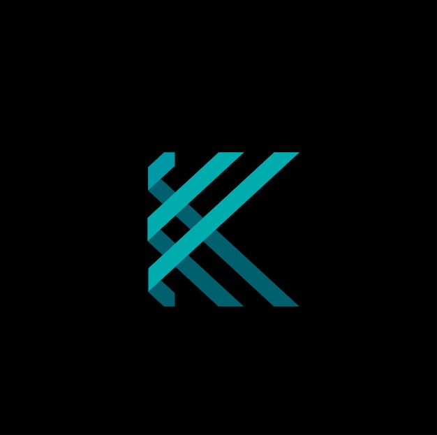 3d letra k logo vector