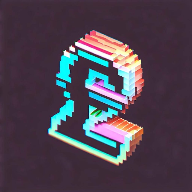 Vetor 3d libra esterlina logo pixel art libra britânica