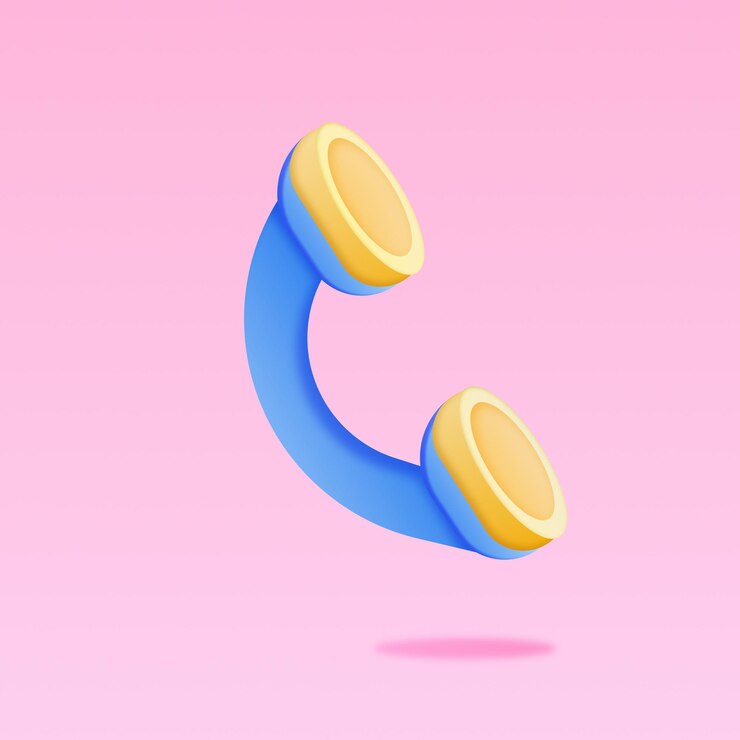 Vetor 3d mínimo telefonema e conversa de bolha na conversa de fundo azul com linha direta de suporte de serviço e conceito de ícone de call center
