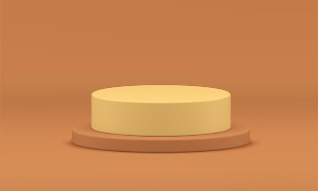 3d pódio castanho fundação de nível redondo para promoção de produto desempenho decoração design vetor realista