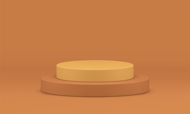 3d pódio cilindro bege etapa base básica para apresentação de promoção de produto vetor realista