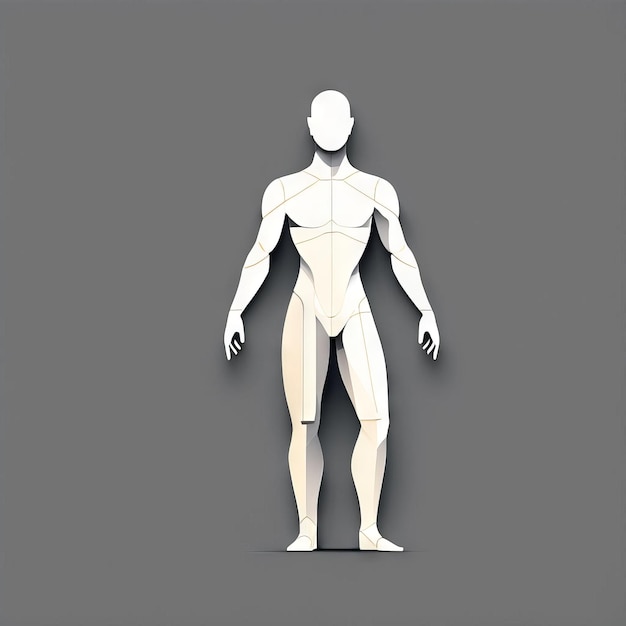 Vetor 3d rendering de caráter humano isolado em fundo branco