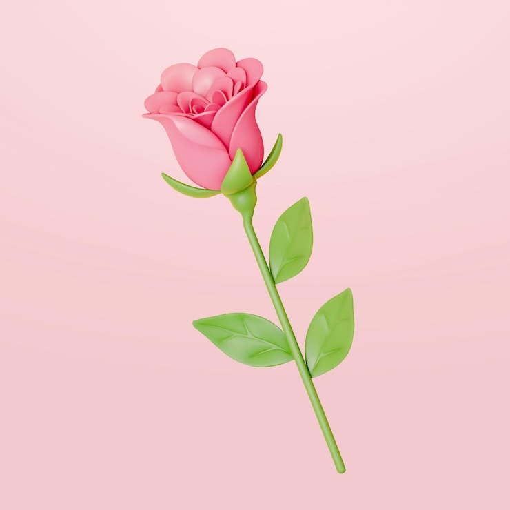 Vetor 3d rosa rosa