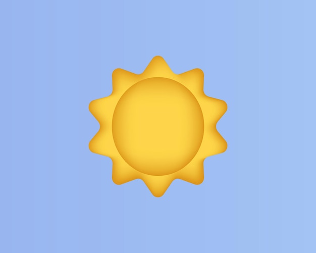 3d sol conceito de design de ícone vetorial de verão realista