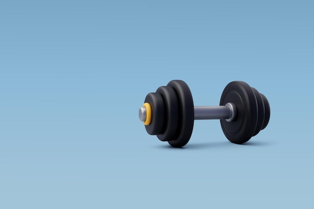 Vetor 3d vector dumbbell workout ginásio ferramentas equipamento esportivo conceito de tempo de ginásio