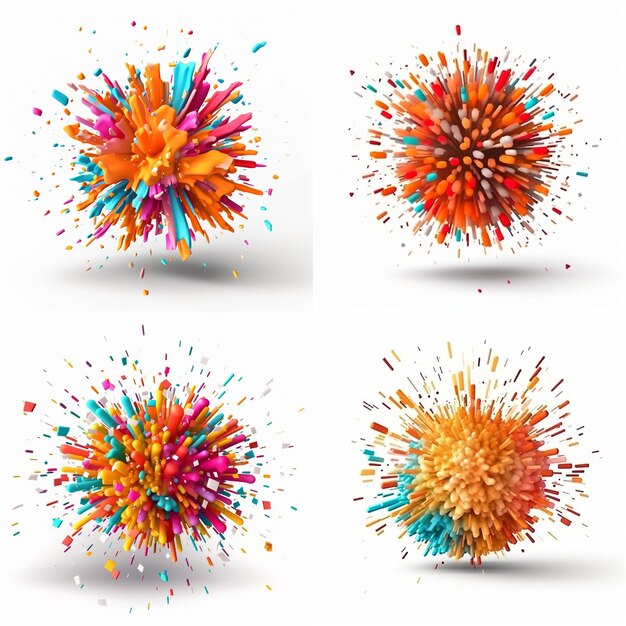 Vetor 3d vector festive explosion on white background