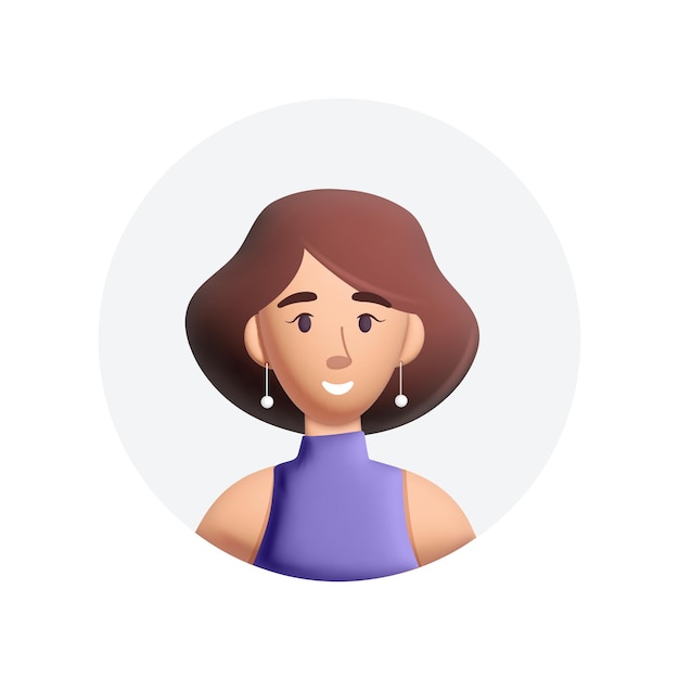 3d vector jovem sorridente com tom de pecado leve e cabelo curto castanho User Avatar