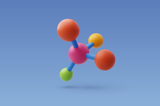 3d vector molécula científica banner para medicina biologia química e conceito de ciência