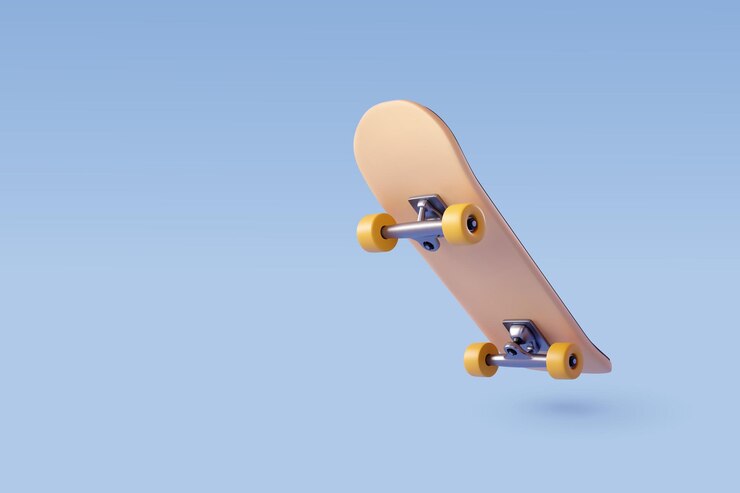 Vetor 3d vector skate em azul esporte radical e conceito de recreação eps 10 vector