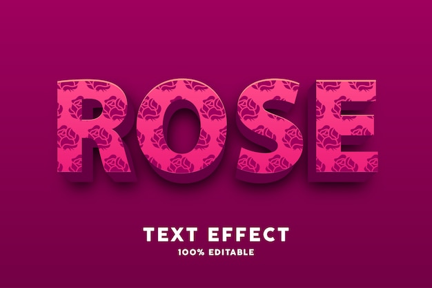 3D vermelho com efeito de texto padrão rosa
