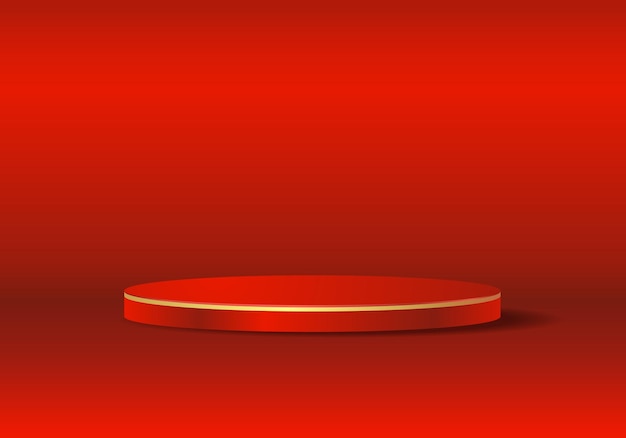 3d vermelho dois cilindros pódio conjunto com fundo vermelho ótimo para apresentação de produtos no Natal
