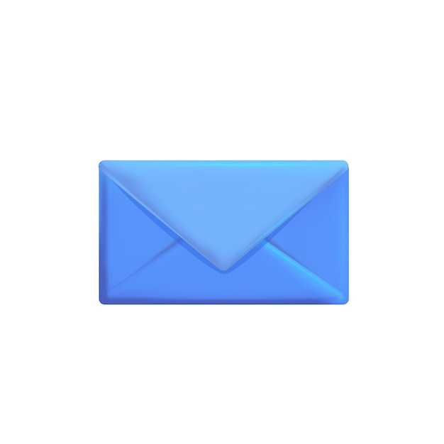 3d vetor azul fechado novo envelope de correio para assinar conceito de ícone ui web elemento design