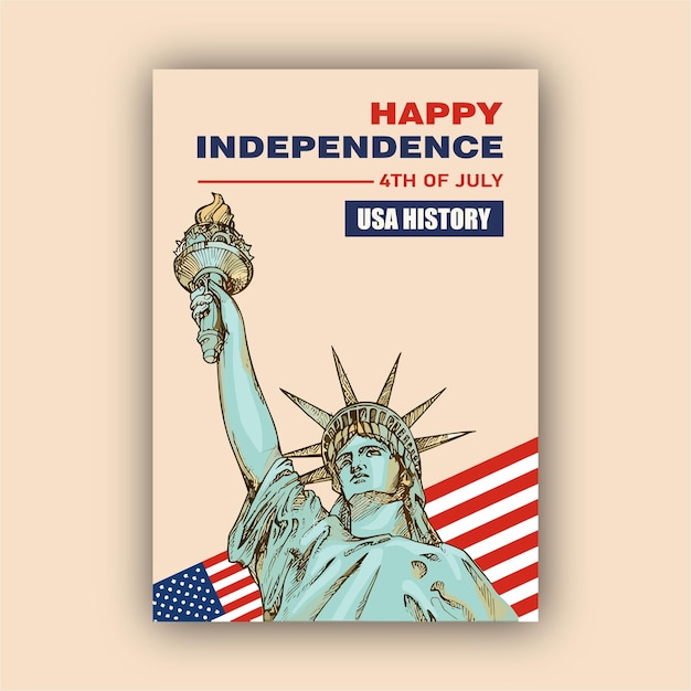4 de julho dia da independência dos eua dia da independência das mídias sociais modelo de design de postagem