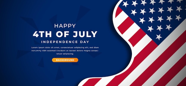 4 de julho, Dia da Independência dos EUA, ilustração de fundo cortado em papel para cartazes, banners, anúncios, saudação
