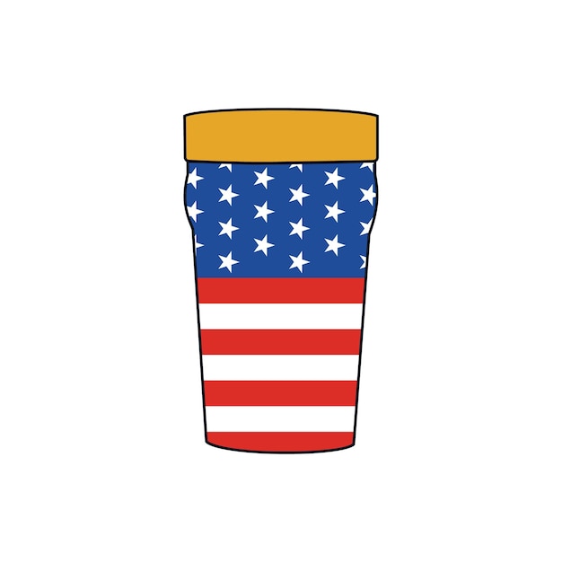 4 de julho elemento América Dia da Independência símbolo e ícone cerveja gráficos nacionais americanos em estilo plano vetor de estoque