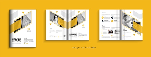 Vetor 4 páginas de design de brochura multifuncional limpa e minimalista, modelo de design de brochura da empresa a4