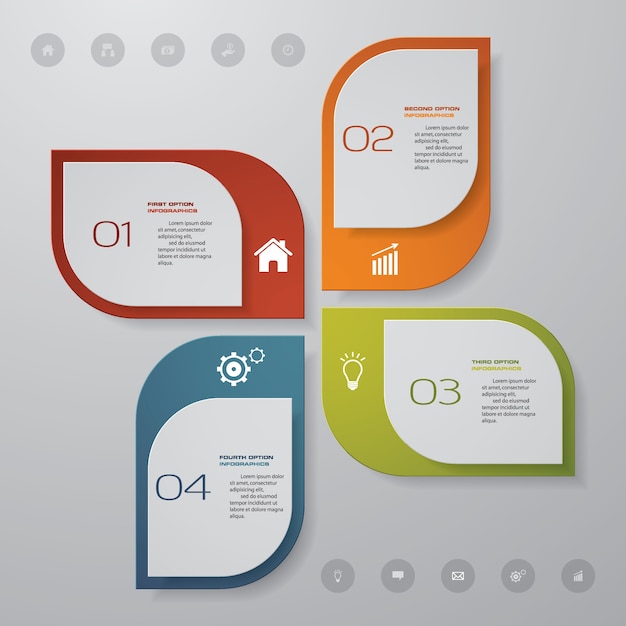 4 passos infográficos elemento gráfico para apresentação.