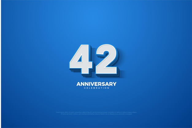 42º aniversário com números em negrito em relevo