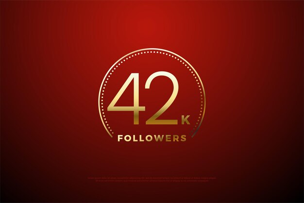 42k seguidores com decoração de arco de glitter de celebração.