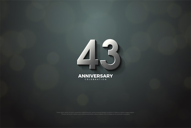 43º aniversário com números de prata