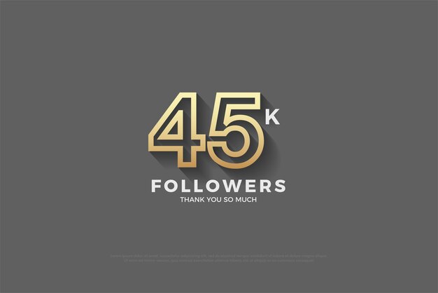 45 mil seguidores com contorno dourado