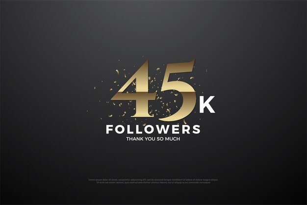 45 mil seguidores por número de cor listrada
