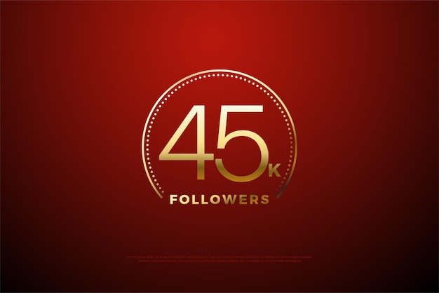 45k seguidores com arco de glitter dourado