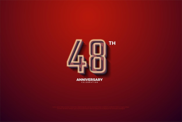 48º aniversário com um modelo de número diferente.