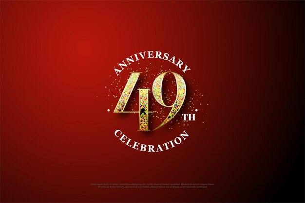 49º aniversário com elegantes números texturizados