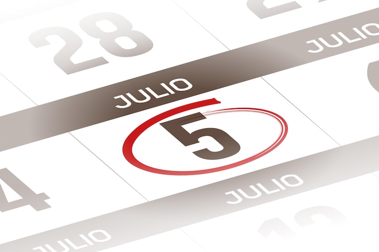 Vetor 5 de julio ilustração del dia calendario español