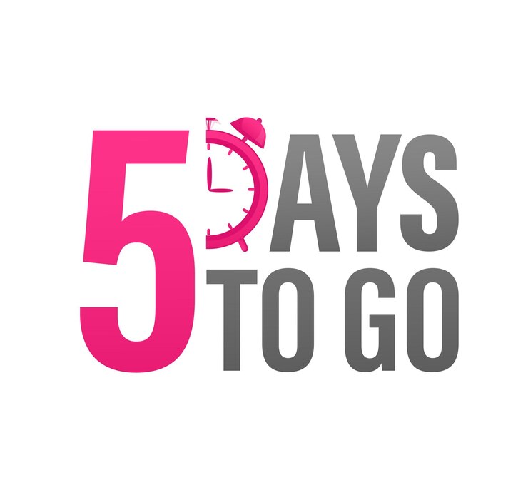 Vetor 5 dias para ir em estilo moderno distintivo de oferta especial web design etiqueta de venda ilustração vetorial