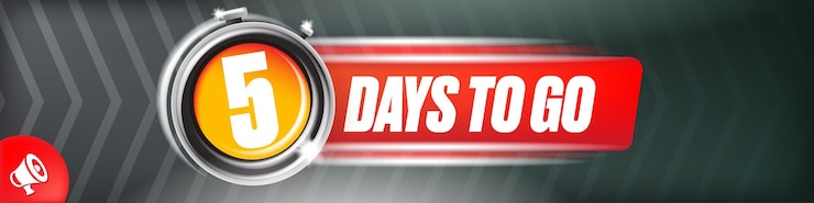 Vetor 5 dias para ir para o modelo de design de banner