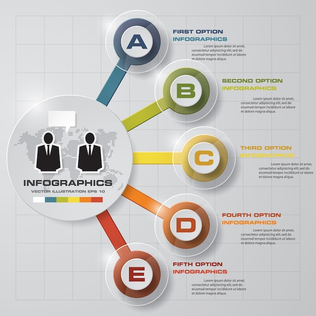 5 etapas de apresentação infographics template