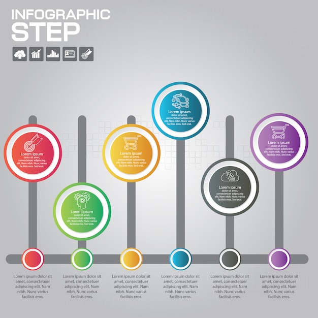 5 etapas de elementos de design de infográfico