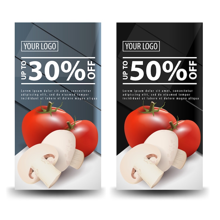 Vetor 50% de desconto e 30% de desconto