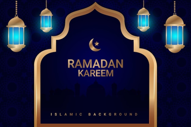 50 ramadan sale flat background cor azul branco e dourado