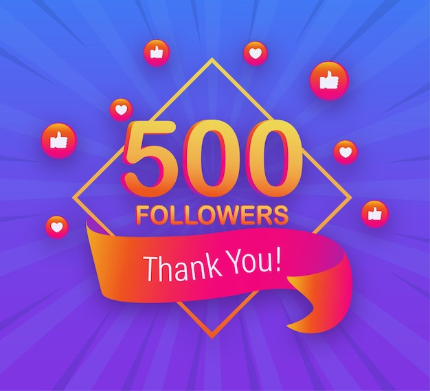 500 seguidores obrigado post de sites sociais obrigado seguidores parabéns cartaz