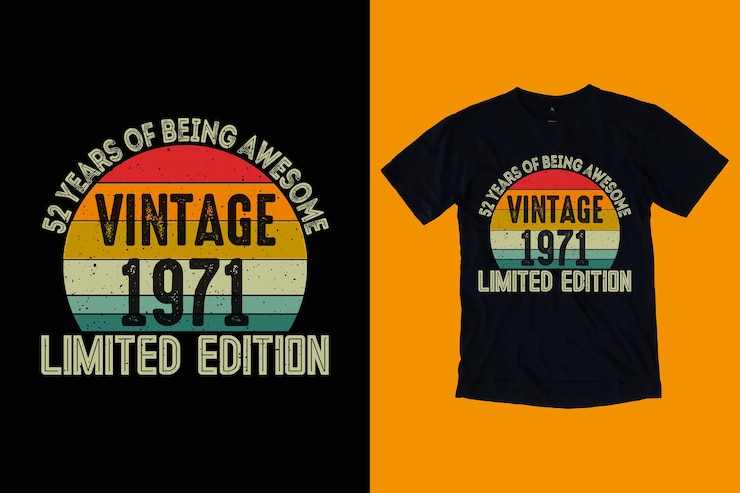Vetor 52 anos sendo incrível design de camiseta de aniversário vintage