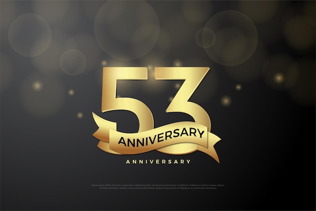 53º aniversário com números e fita