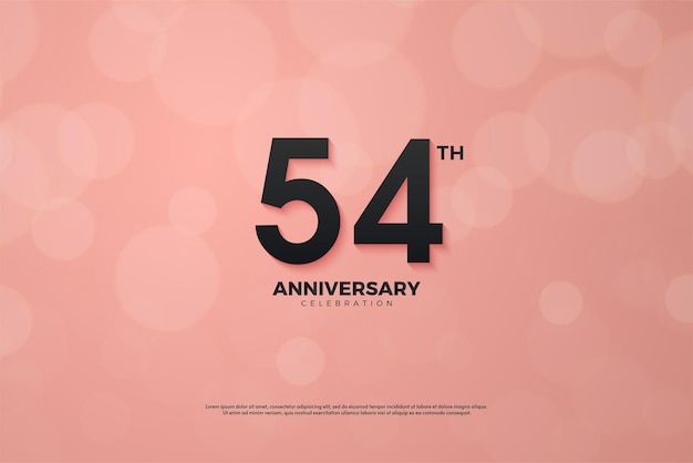 54º aniversário com números em fundo rosa