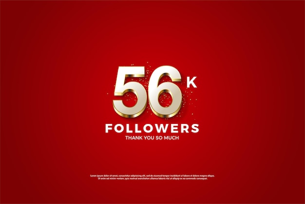 56k seguidores com elegante decoração de glitter dourado