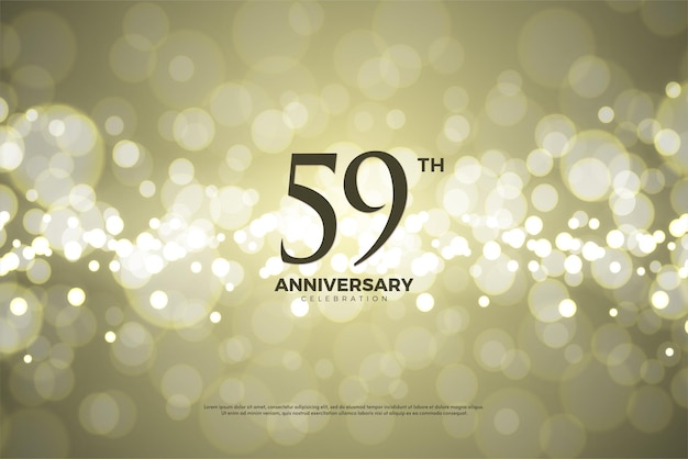 59º aniversário com fundo bolha brilhante.