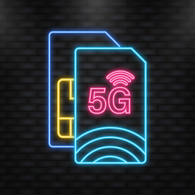 Vetor 5g sim card 5g fundo de tecnologia